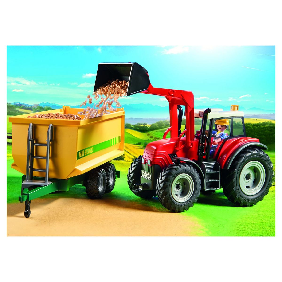 PLAYMOBIL 70131 - Country - Grand tracteur avec remorque