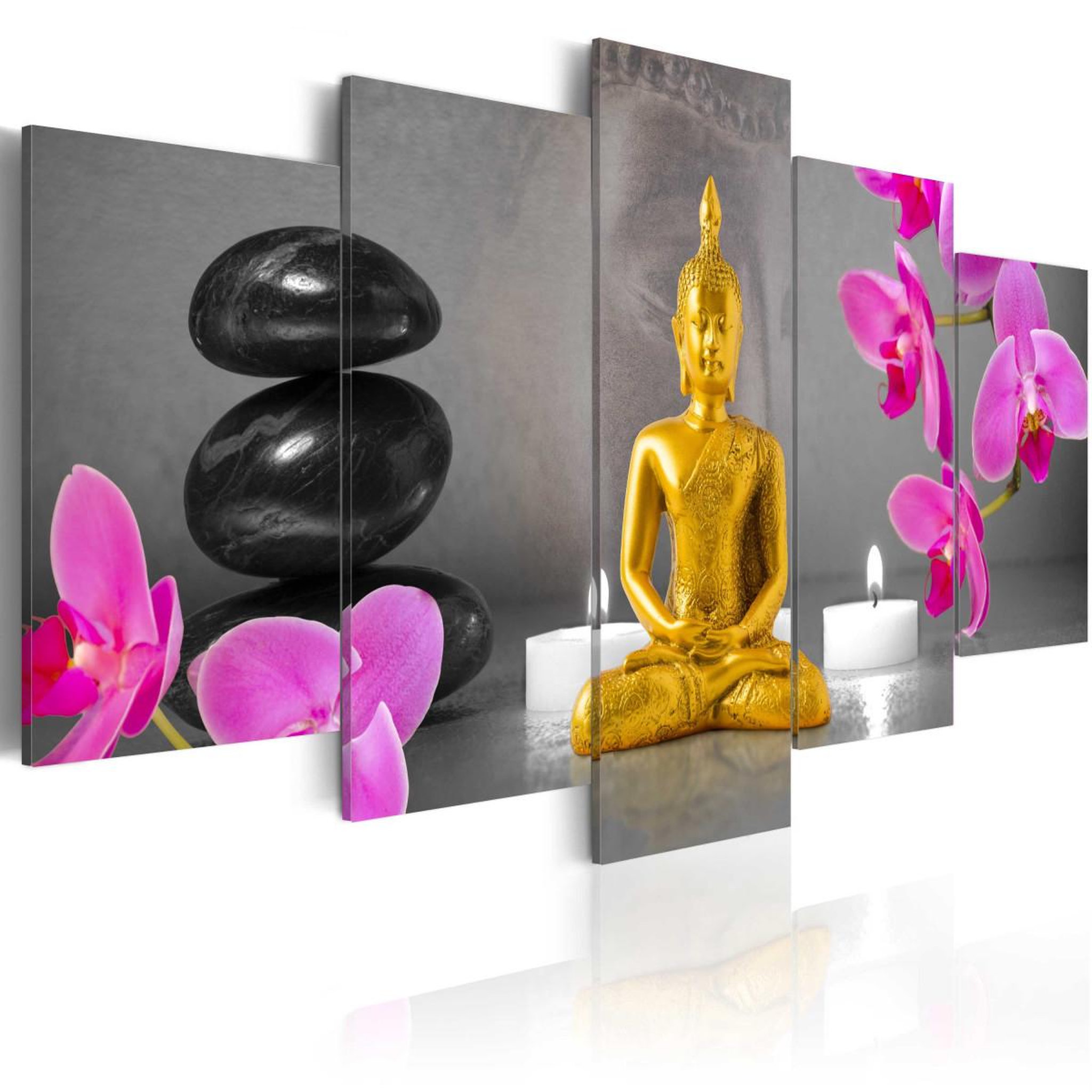 Voir la diapositive 1 : Paris Prix Tableau imprimé  zen : golden buddha