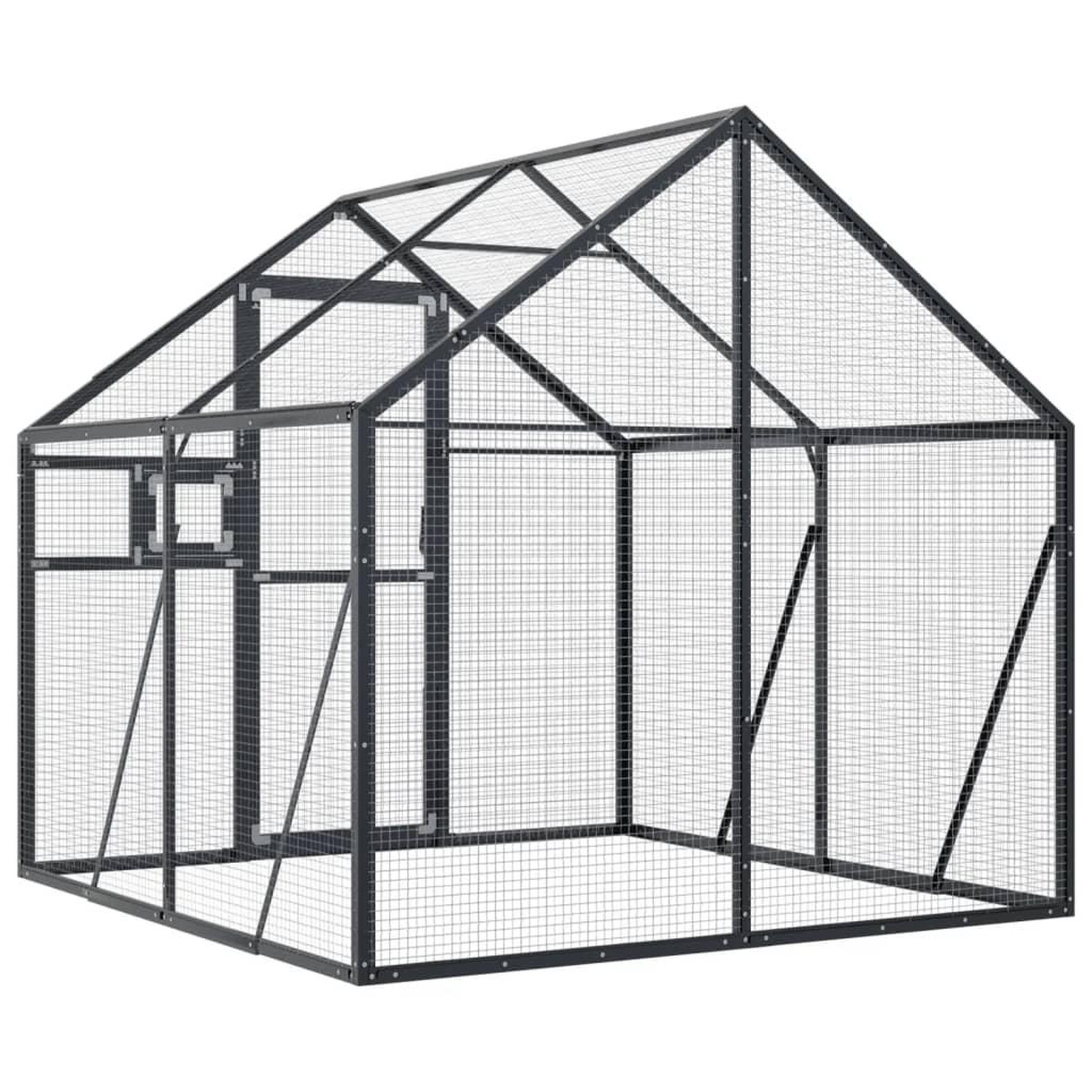 Voir la diapositive 5 : VIDAXL Voliere anthracite 1,79x2x1,85 m aluminium