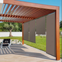 Voir la diapositive 3 : ID MARKET Lot de 3 stores enrouleurs L.124 x H. 225 CM pour pergola taupe