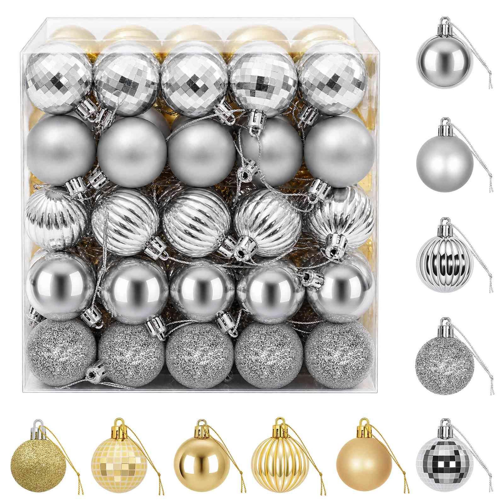 VIDAXL Ensemble de boules de Noël 100 pc Argente et dore 4 cm