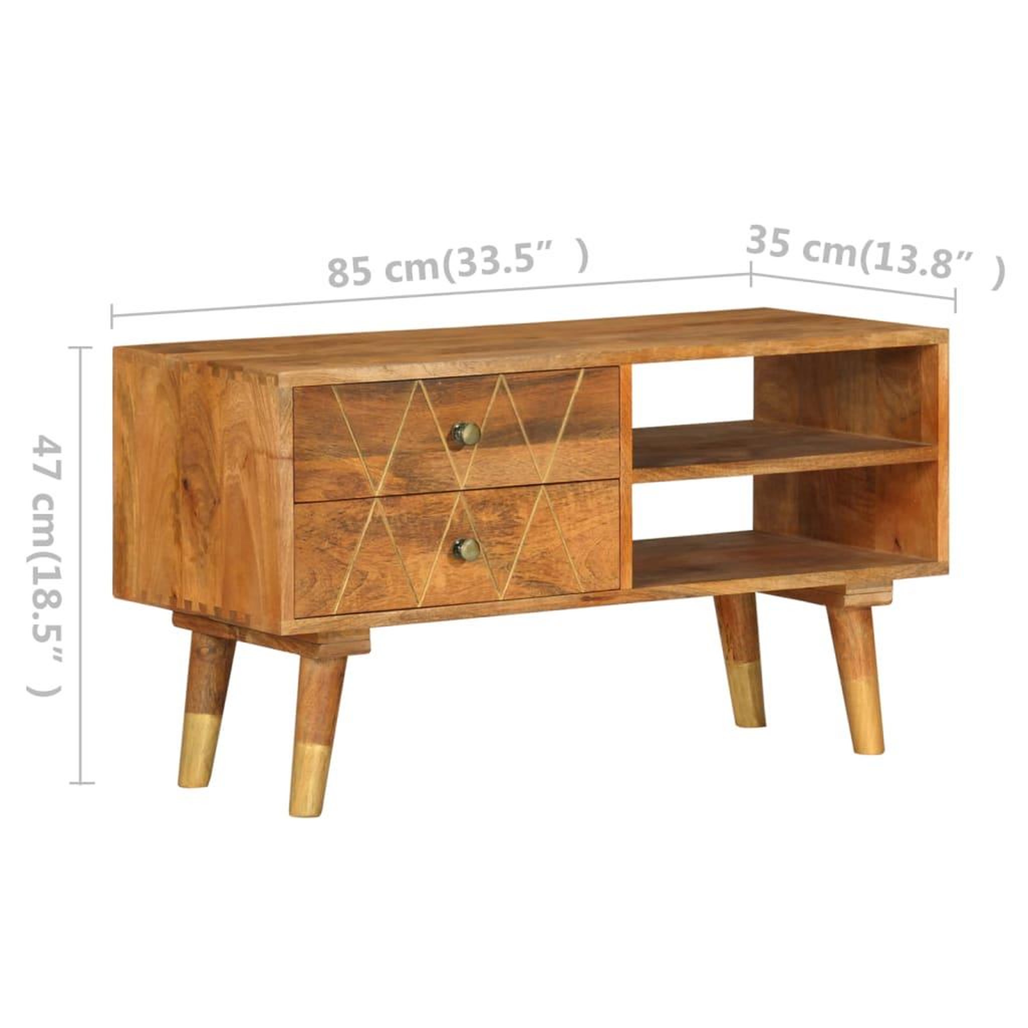 Voir la diapositive 6 : VIDAXL Meuble tv 85x35x47 cm bois massif de manguier