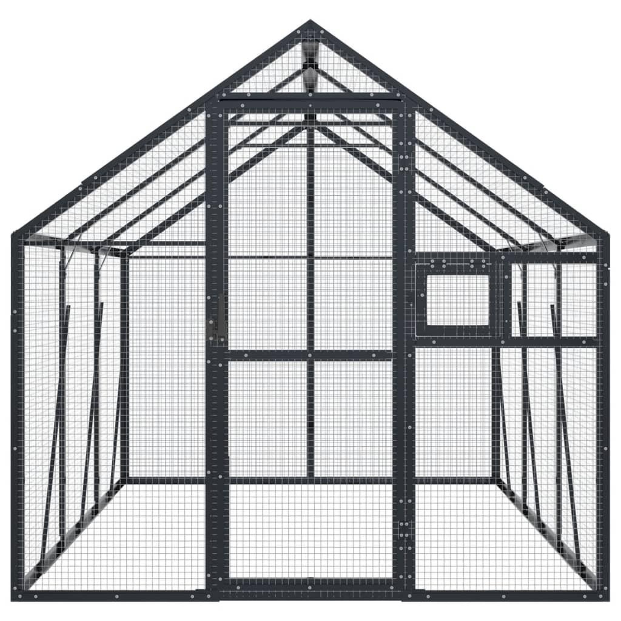 Voir la diapositive 3 : VIDAXL Voliere anthracite 1,79x3x1,85 m aluminium