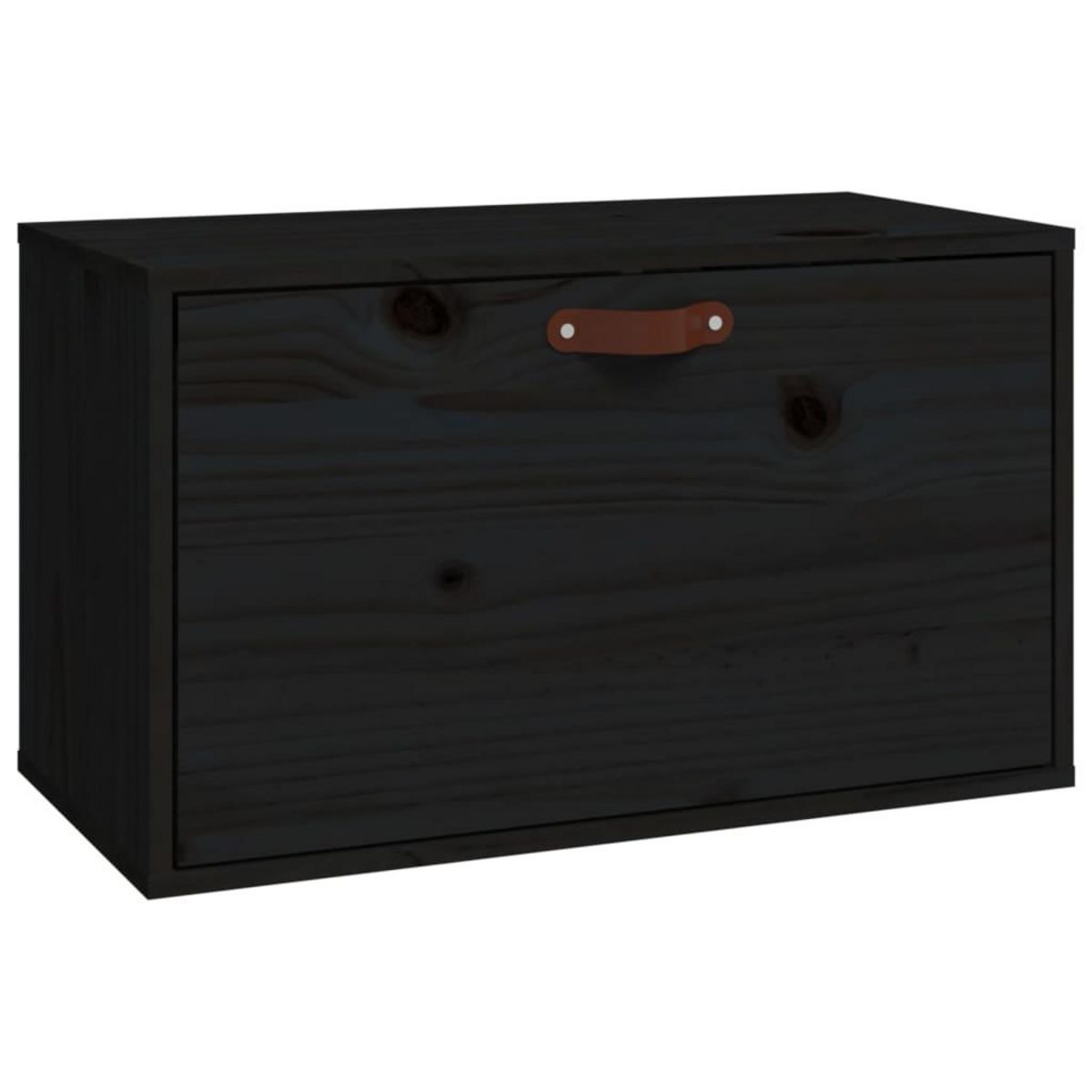 VIDAXL Armoire murale Noir 60x30x35 cm Bois de pin massif
