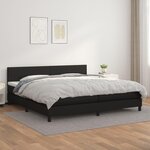 VIDAXL Sommier a lattes de lit avec matelas Noir 200x200 cm Similicuir