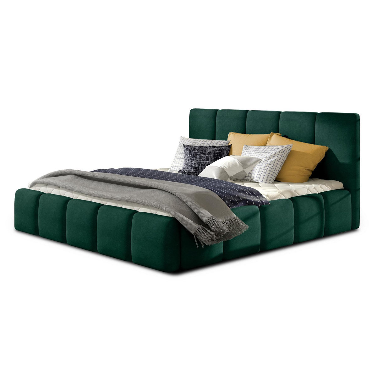 BEST MOBILIER Lucea - lit coffre - 180x200 - sommier inclus - en velours