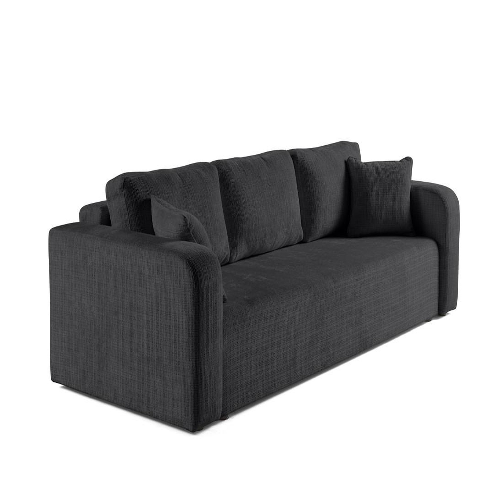 Voir la diapositive 6 : BEST MOBILIER Miro - canapé droit 3 places - convertible avec coffre - en velours texturé
