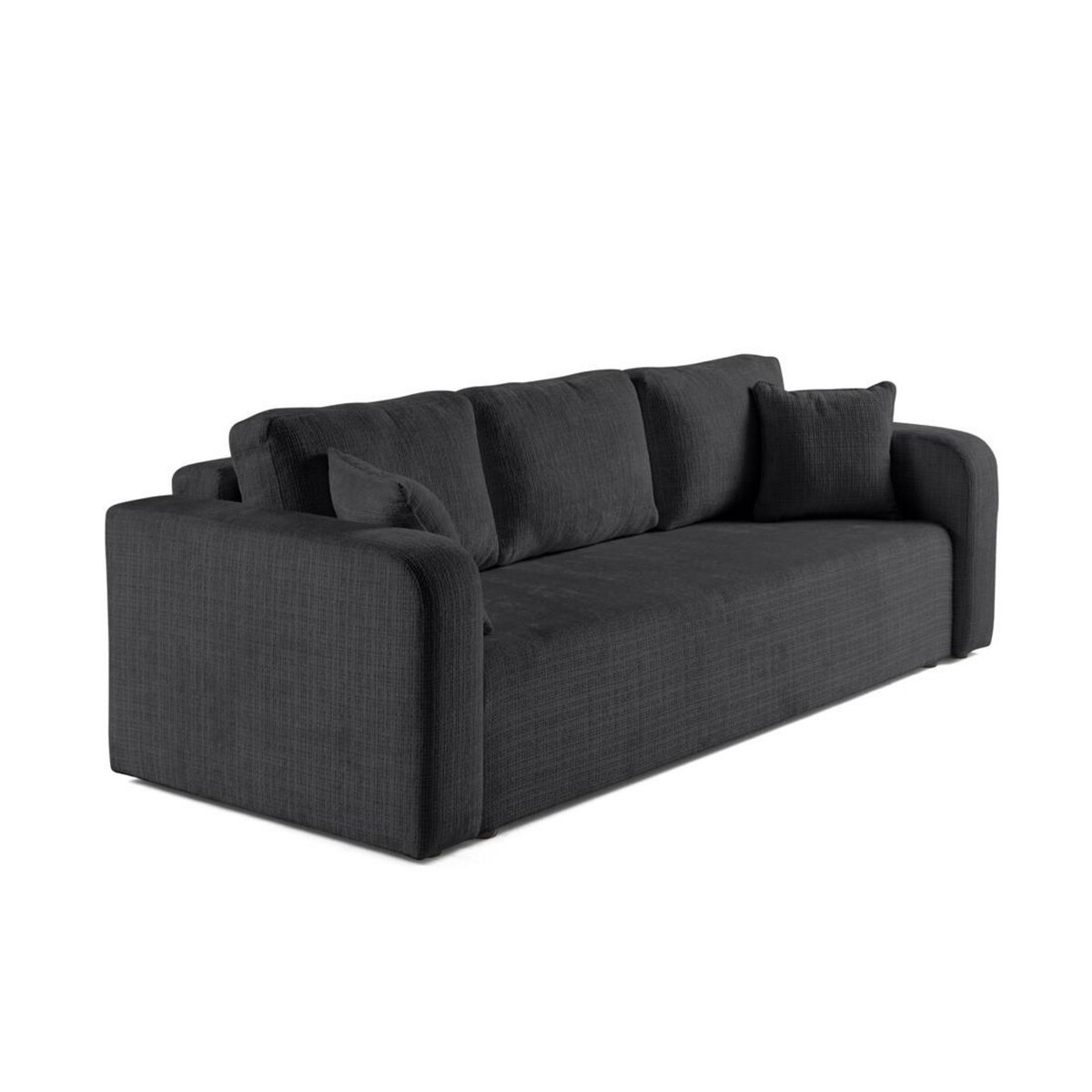 BEST MOBILIER Miro - canapé droit 3 places - convertible avec coffre - en velours texturé