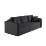 Voir la diapositive 6 : BEST MOBILIER Miro - canapé droit 3 places - convertible avec coffre - en velours texturé