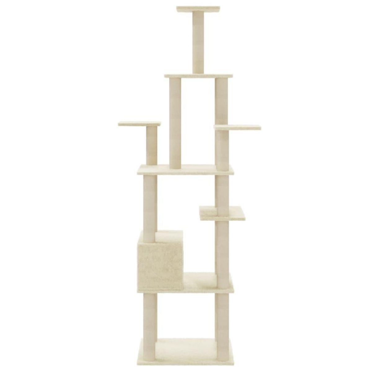 VIDAXL Arbre a chat avec griffoirs en sisal Creme 183 cm