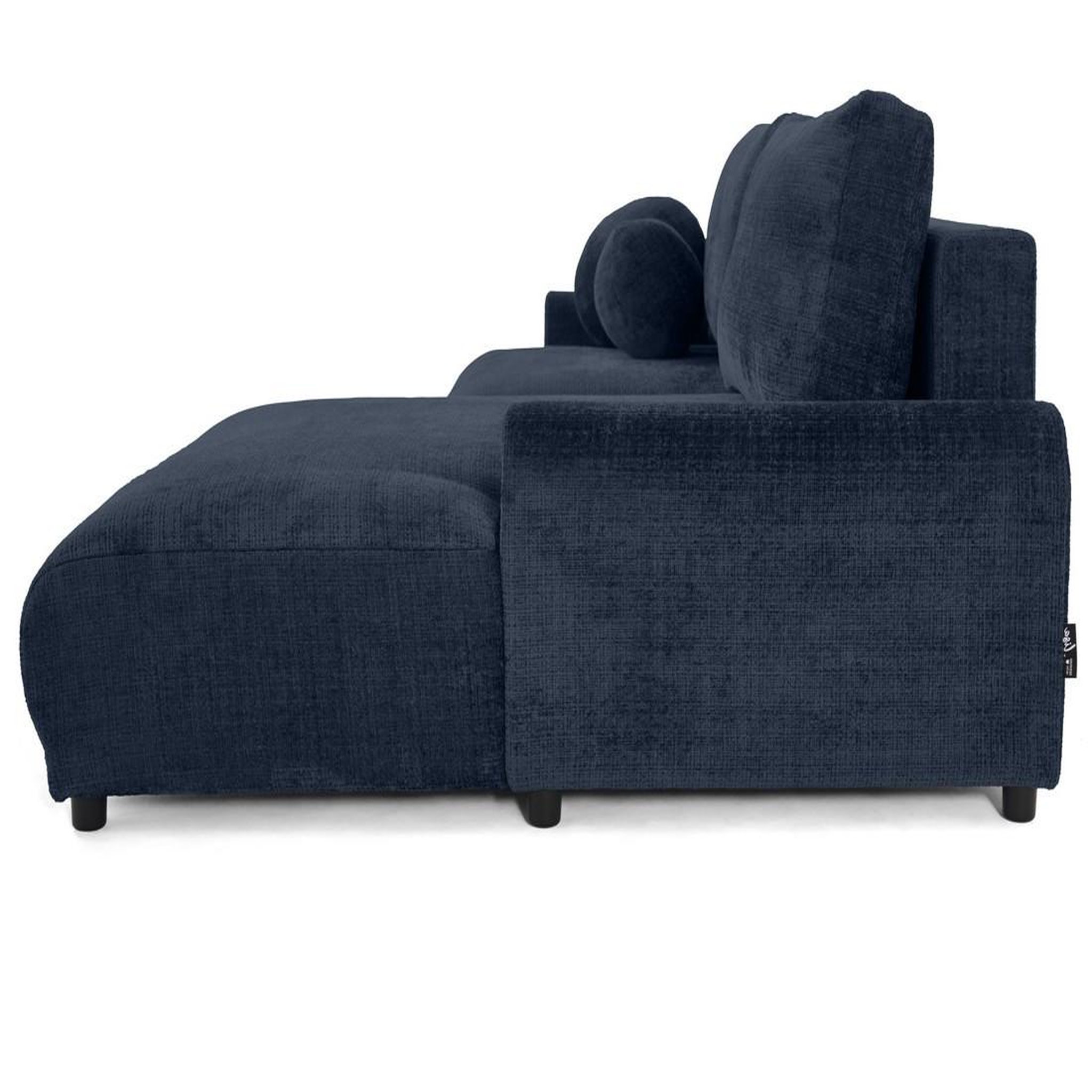 Voir la diapositive 6 : BEST MOBILIER Nelly - canapé d'angle droit 4 places convertible avec coffre en velours texturé