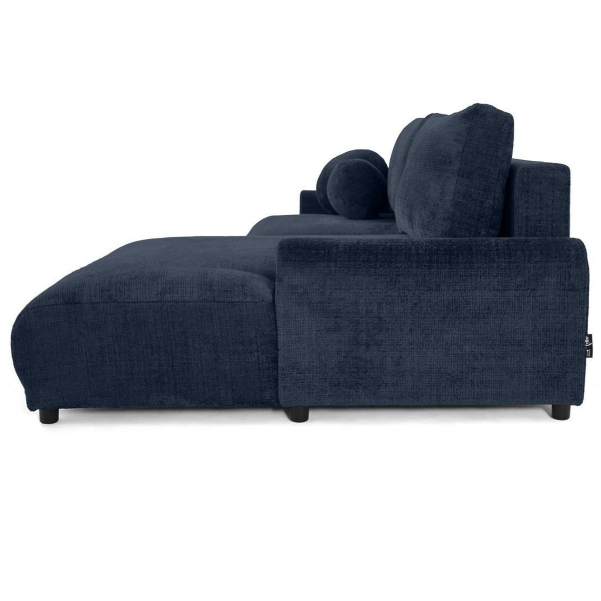 LISA DESIGN Nelly - canapé d'angle droit 4 places convertible avec coffre en velours texturé