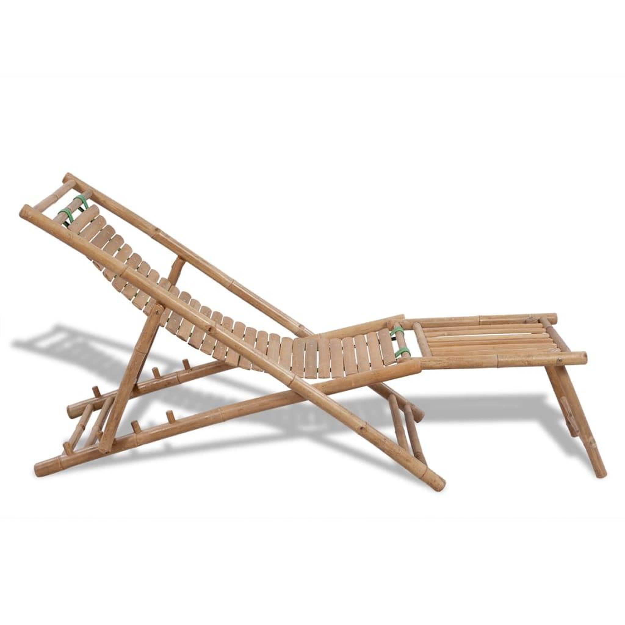 Voir la diapositive 3 : VIDAXL Chaise de terrasse d'exterieur avec repose-pied Bambou