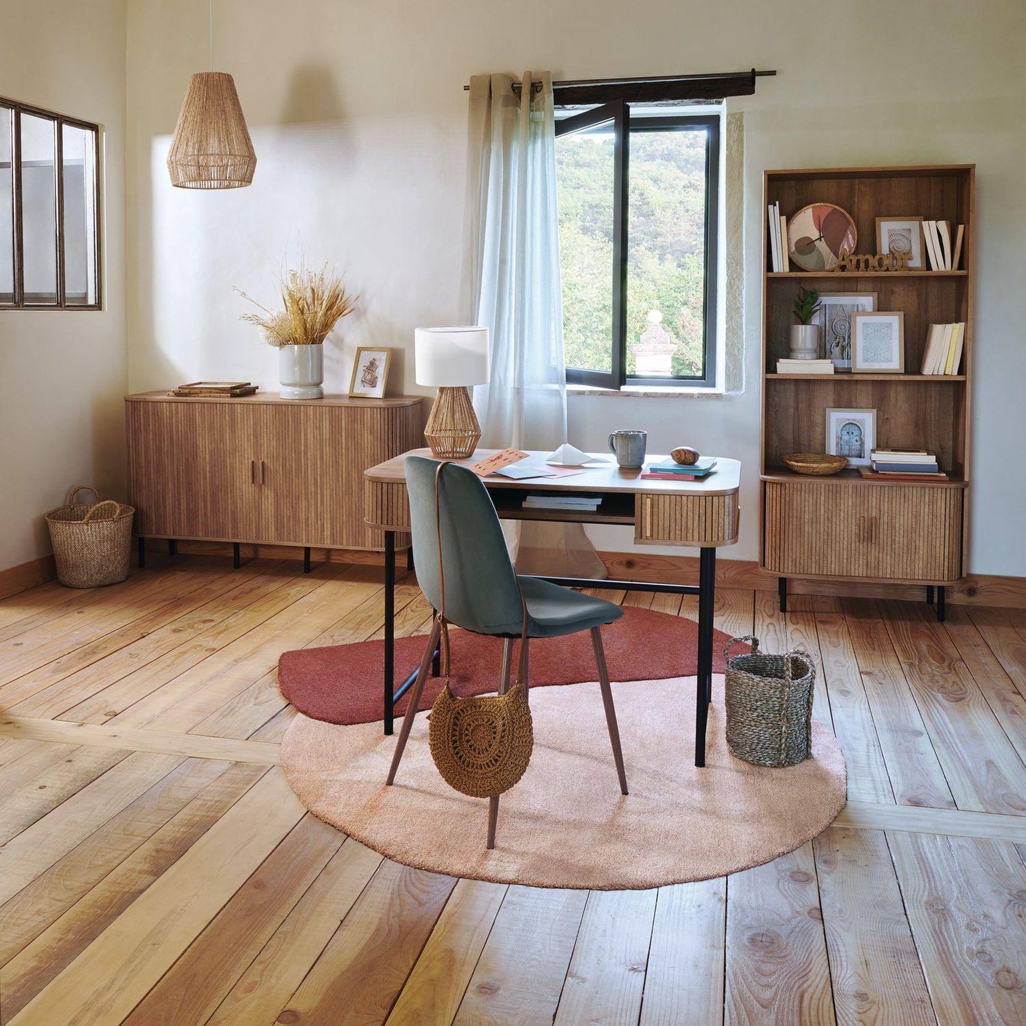 Voir la diapositive 2 : TOILINUX Lot de 4 Chaises confortables en polyester effet velours et pieds en fer