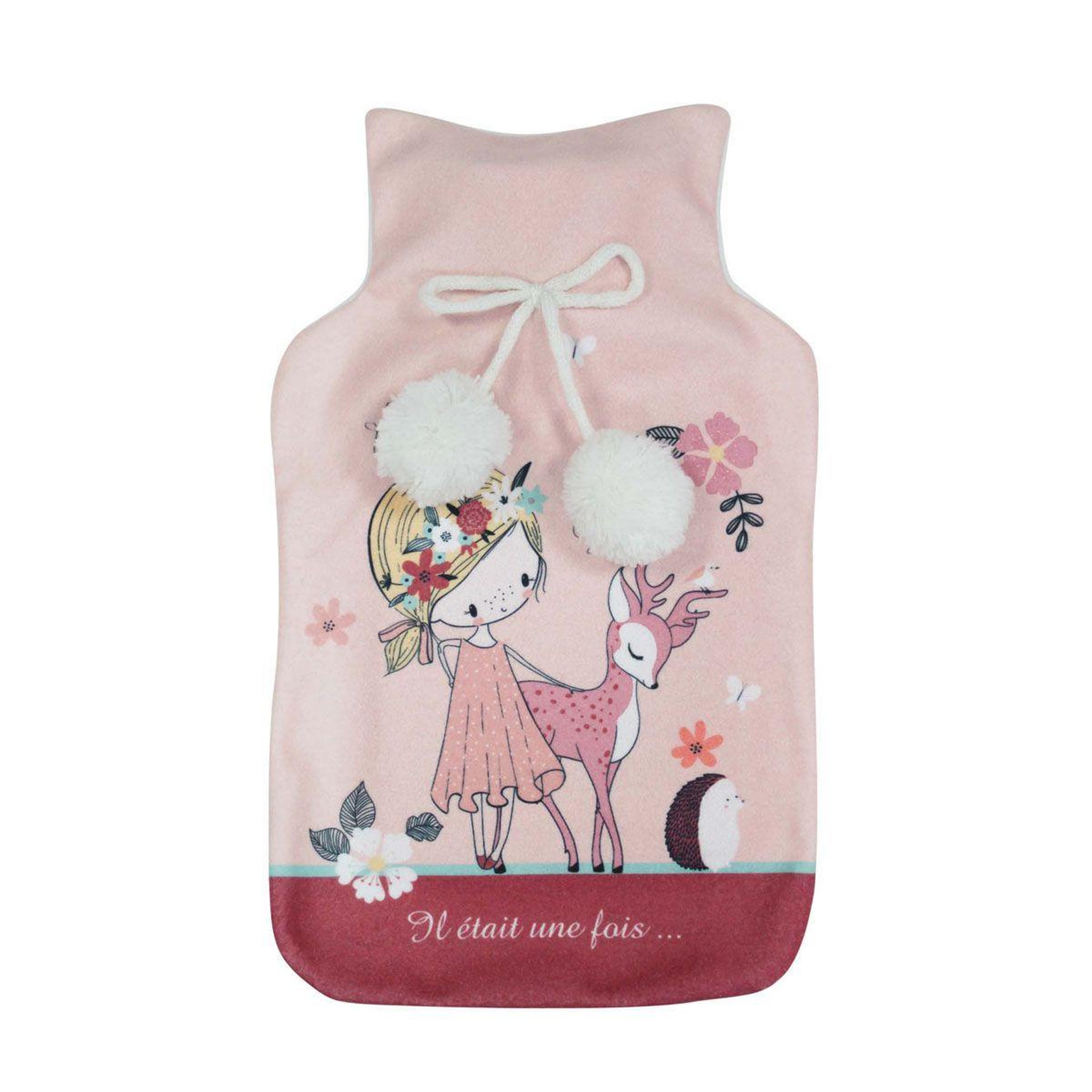 Voir la diapositive 1 : Douceur d'Intérieur Bouillotte Polaire Imprimé  Chevreuil  34cm Rose