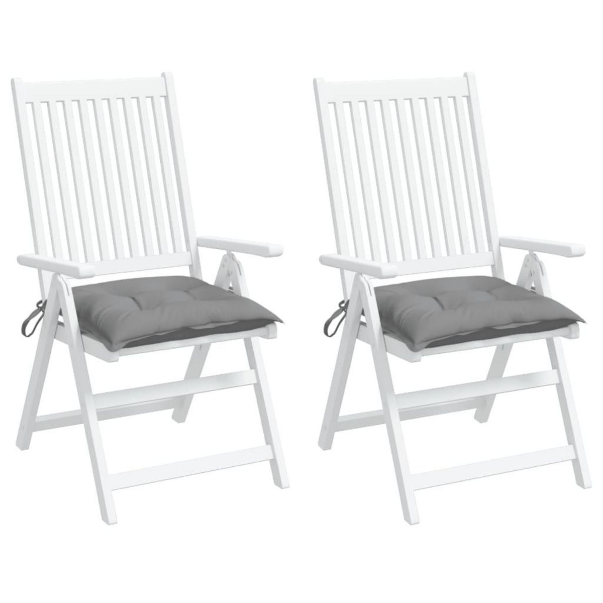 VIDAXL Coussins de chaise lot de 2 gris 40x40x7 cm tissu oxford