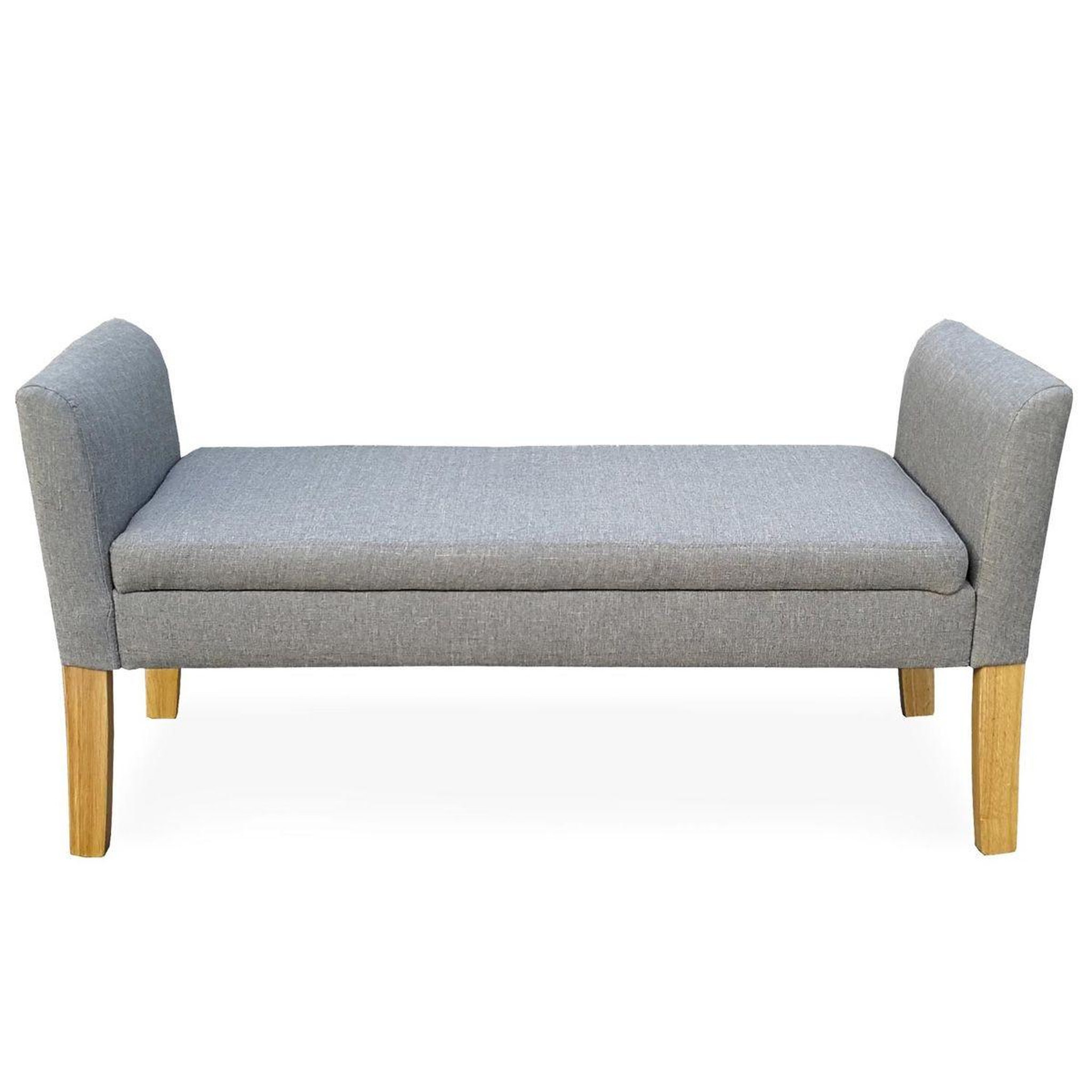 Voir la diapositive 2 : Paris Prix Banquette coffre en tissu  auguste  114cm gris