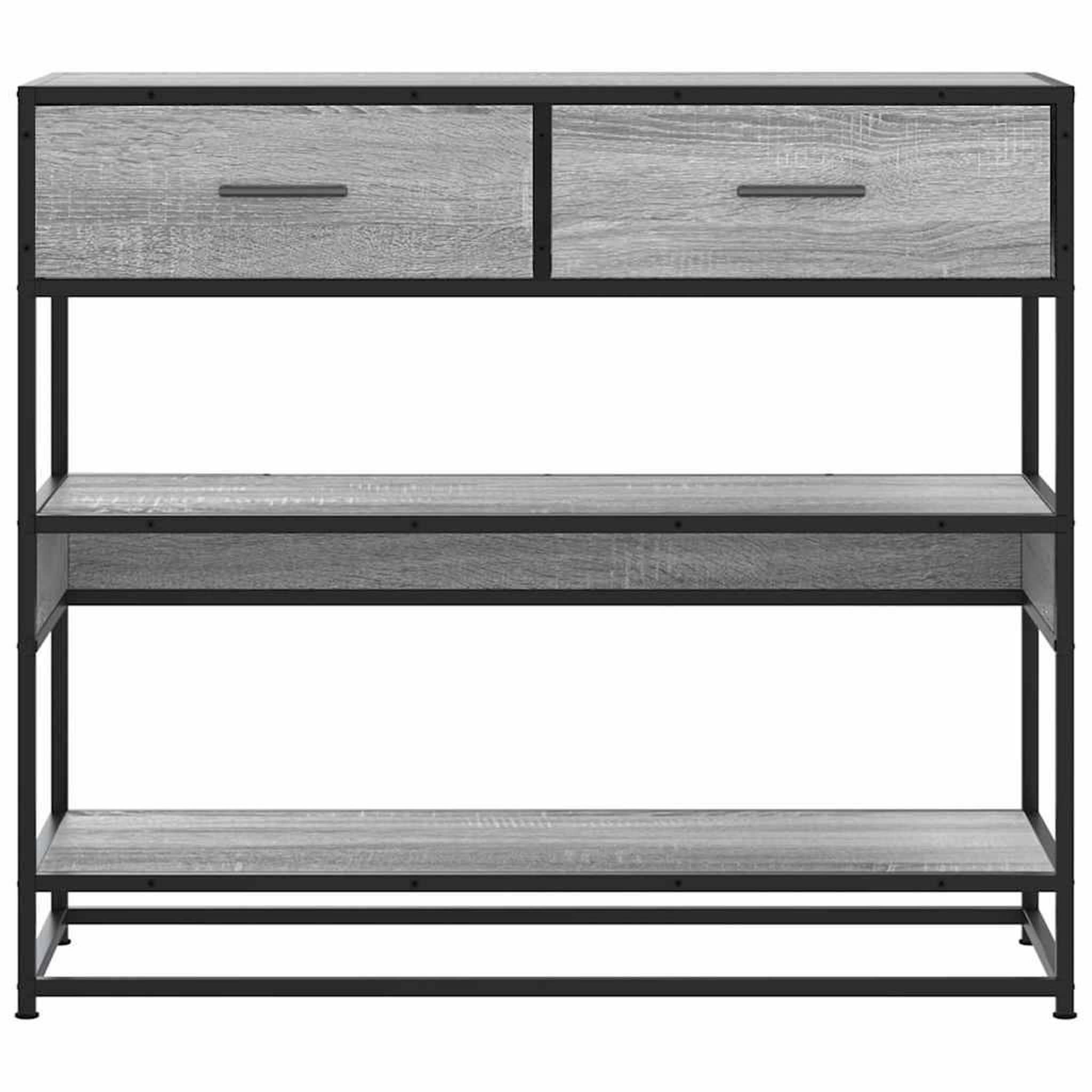 Voir la diapositive 4 : VIDAXL Table console sonoma gris 90x35x80 cm bois d'ingenierie
