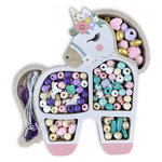 Au Sycomore Coffret de perles en bois - licorne