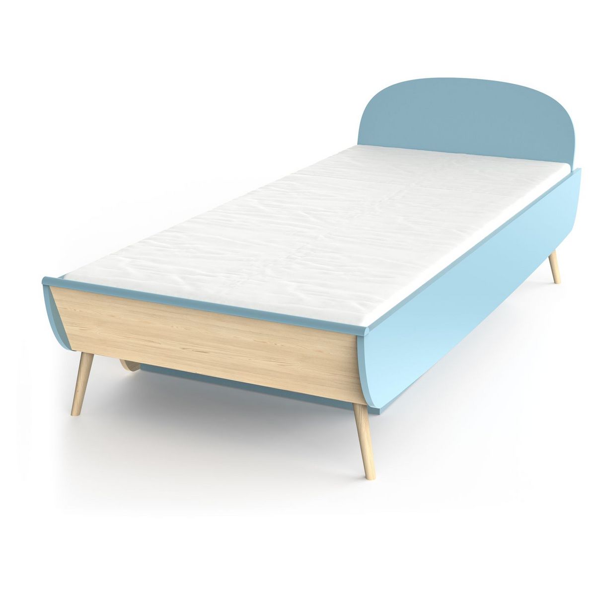 Lit enfant 90X200 cm bleu LINIA 
