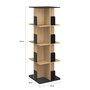 Voir la diapositive 4 : ID MARKET Etagère bibliothèque rotative 4 niveaux RAPHA noir et effet bois