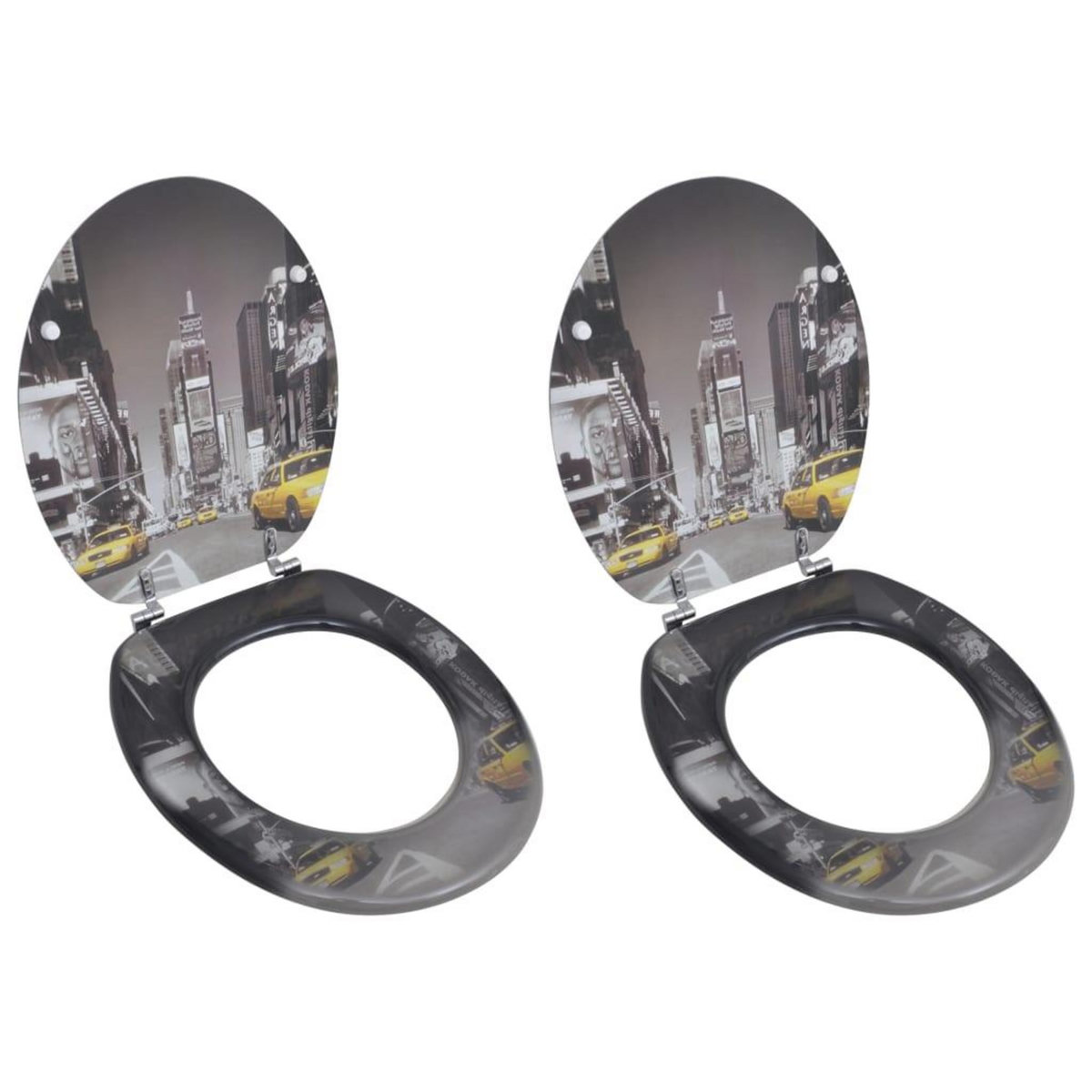 VIDAXL Sieges de toilette avec couvercles 2 pcs MDF New York