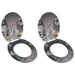 VIDAXL Sieges de toilette avec couvercles 2 pcs MDF New York