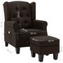 Voir la diapositive 6 : VIDAXL Fauteuil de massage avec repose-pied Marron fonce Tissu
