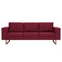 Voir la diapositive 3 : VIDAXL Canape a 3 places tissu rouge bordeaux