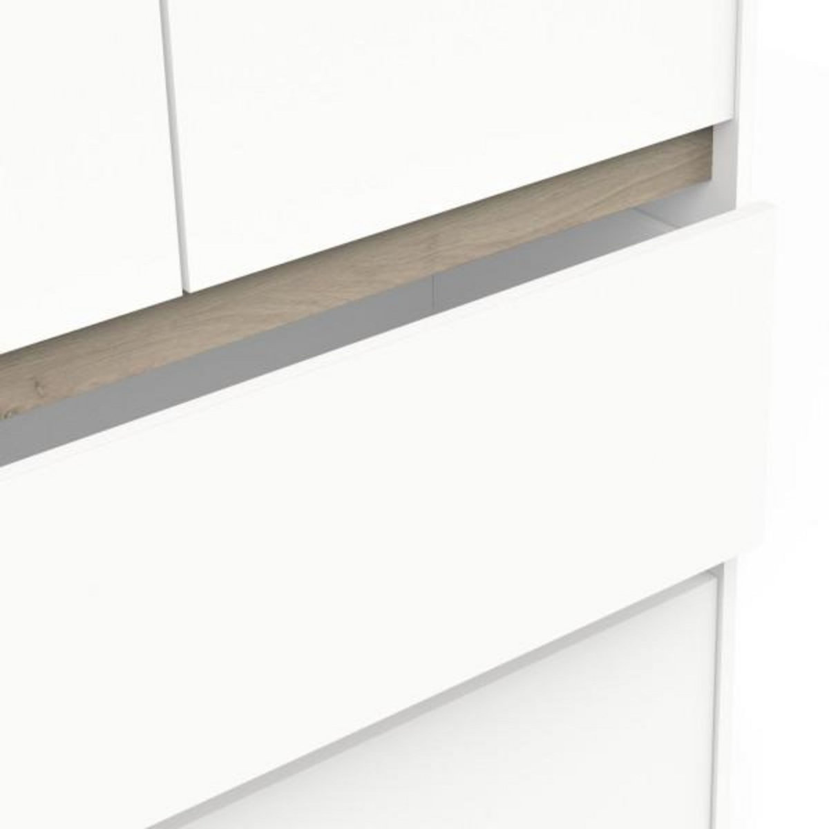 Demeyere Armoire de chambre - CLYDE - Chene Kronberg / Blanc - 4 portes - 138,2 x 50 x 220,5 cm