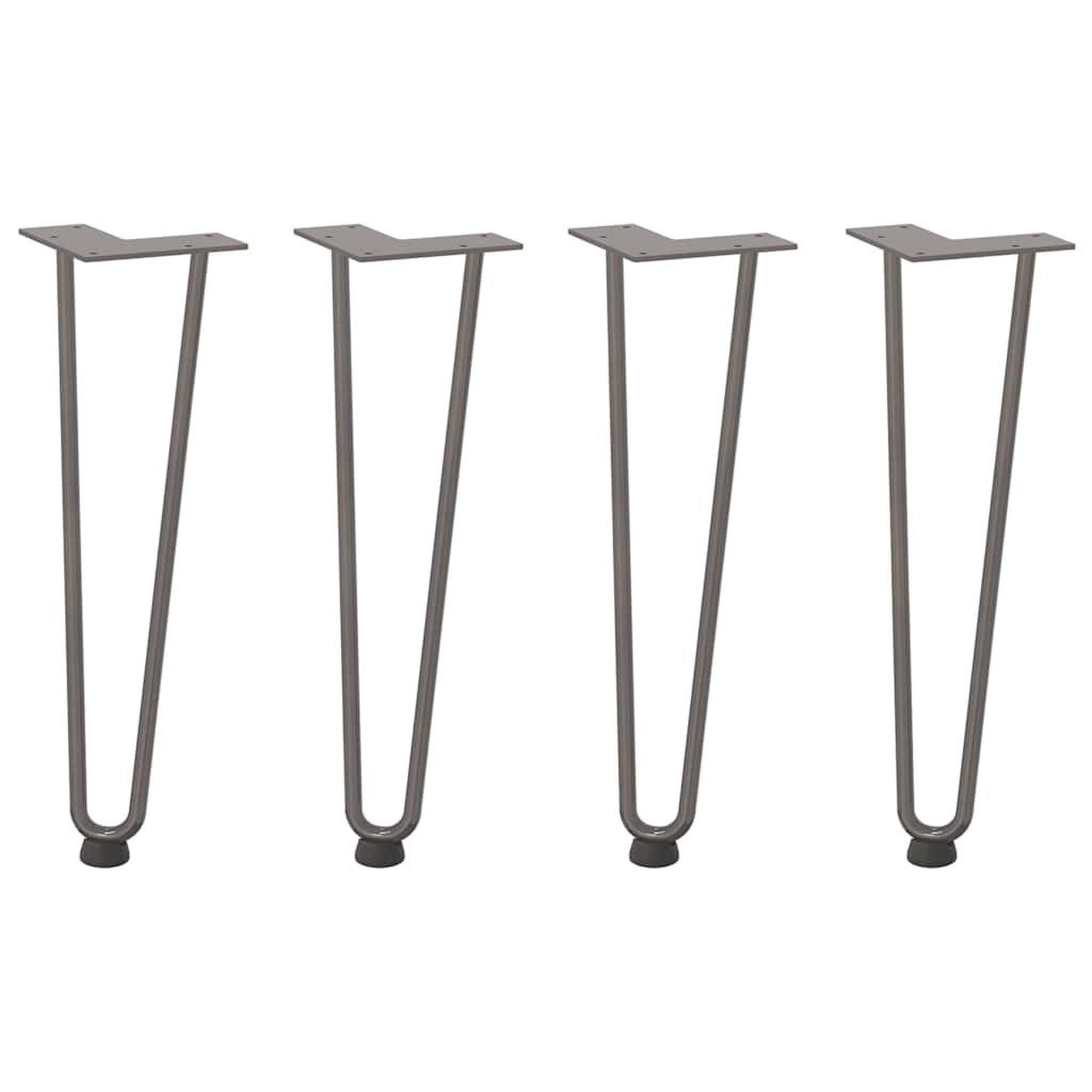 Voir la diapositive 2 : VIDAXL Pieds de table en forme d'epingle a cheveux 42 cm acier massif