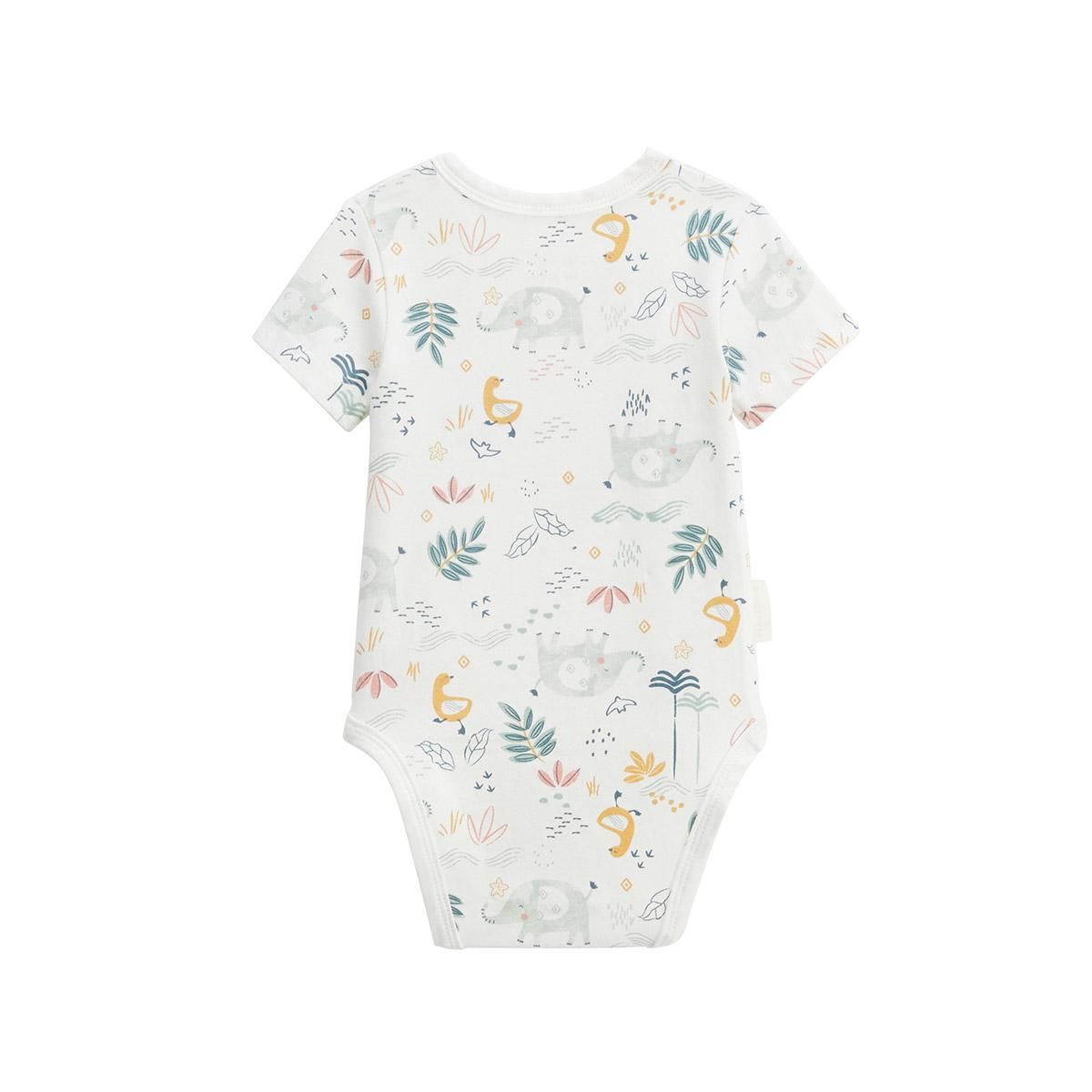 Petit Béguin Lot de 2 bodies bébé manches courtes ouverture croisée Hawaiki