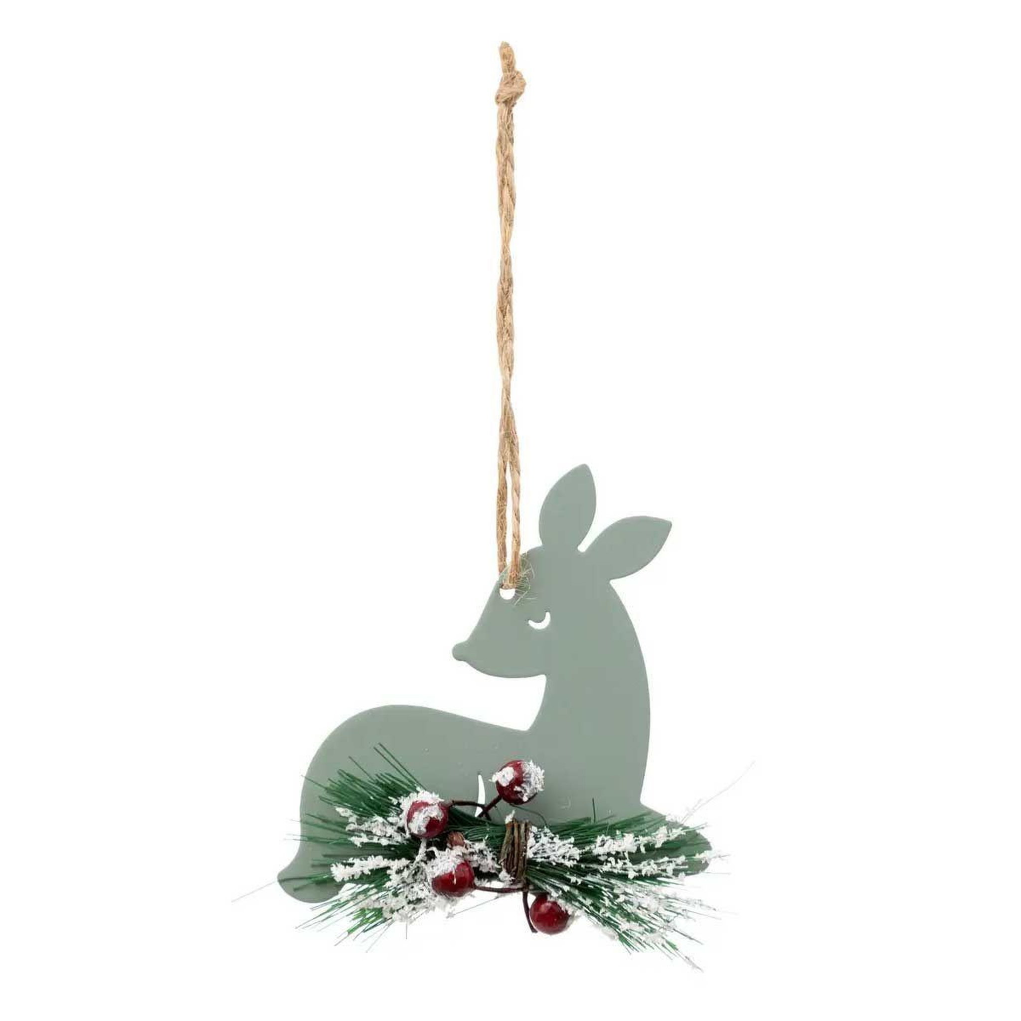ATMOSPHERA Sujet de noël en métal  renne  8cm vert