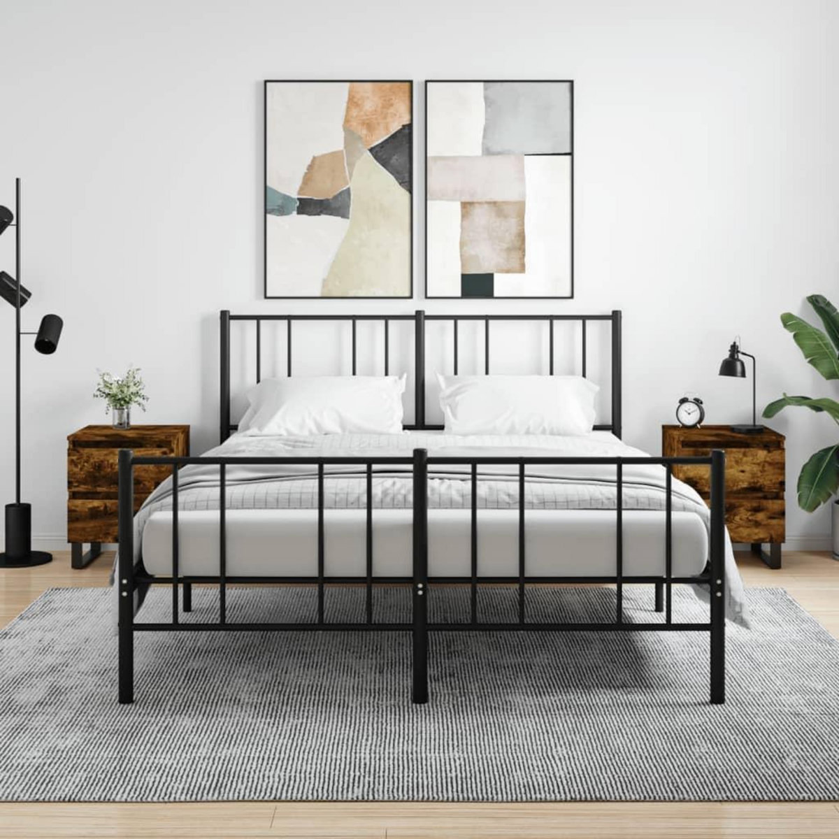 VIDAXL Tables de chevet 2 pcs chene fume 40x35x50 cm bois ingenierie