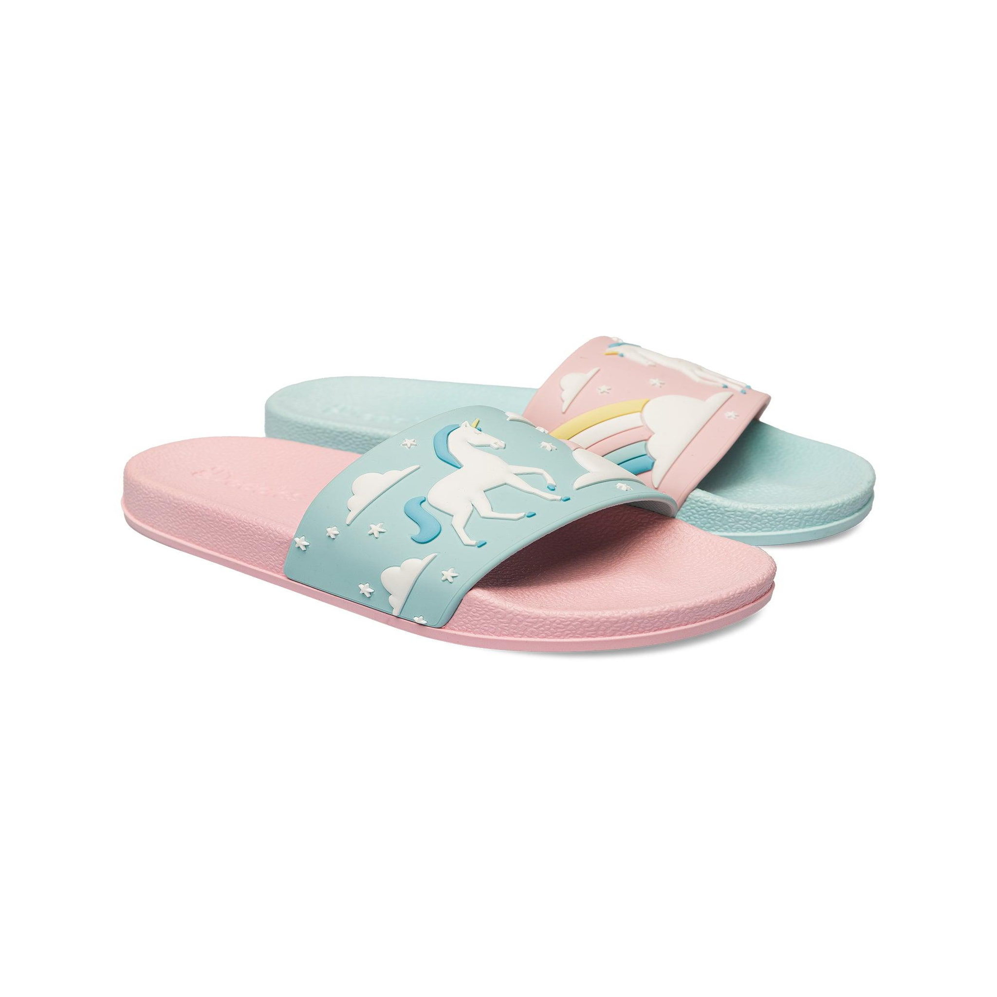 DEDOLES Claquettes enfants licornes & arc-en-ciel. Coloris disponibles : Multicolore
