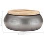 Voir la diapositive 6 : VIDAXL Table basse Gris 68x68x30 cm Bois de manguier solide
