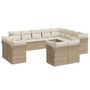 Voir la diapositive 2 : VIDAXL Salon de jardin avec coussins 12 pcs beige resine tressee