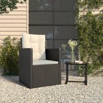 VIDAXL Fauteuil de jardin avec coussins Noir Resine tressee