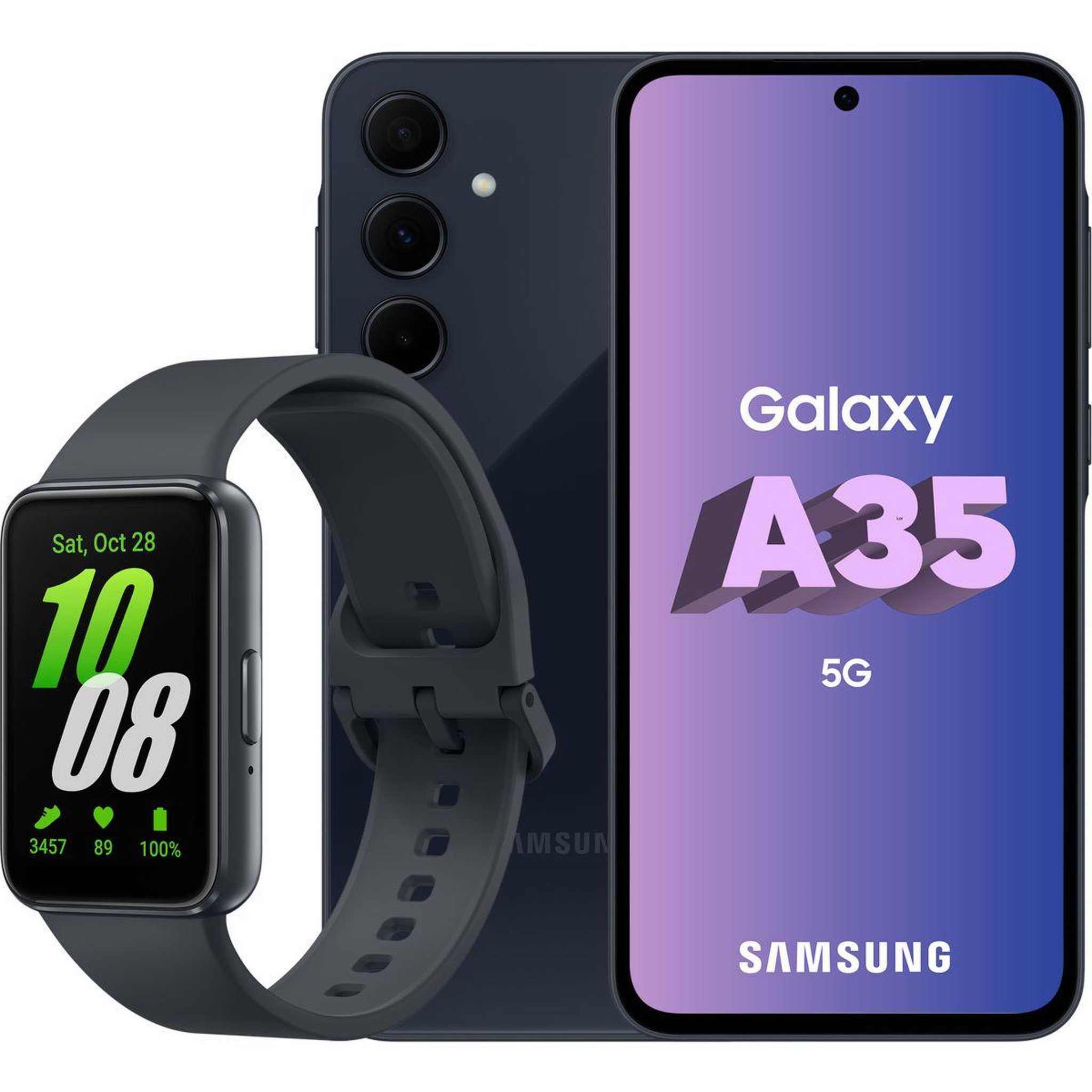 Voir la diapositive 1 : Samsung Smartphone Pack Galaxy A35 Bleu 128Go+Galaxy Fit 3