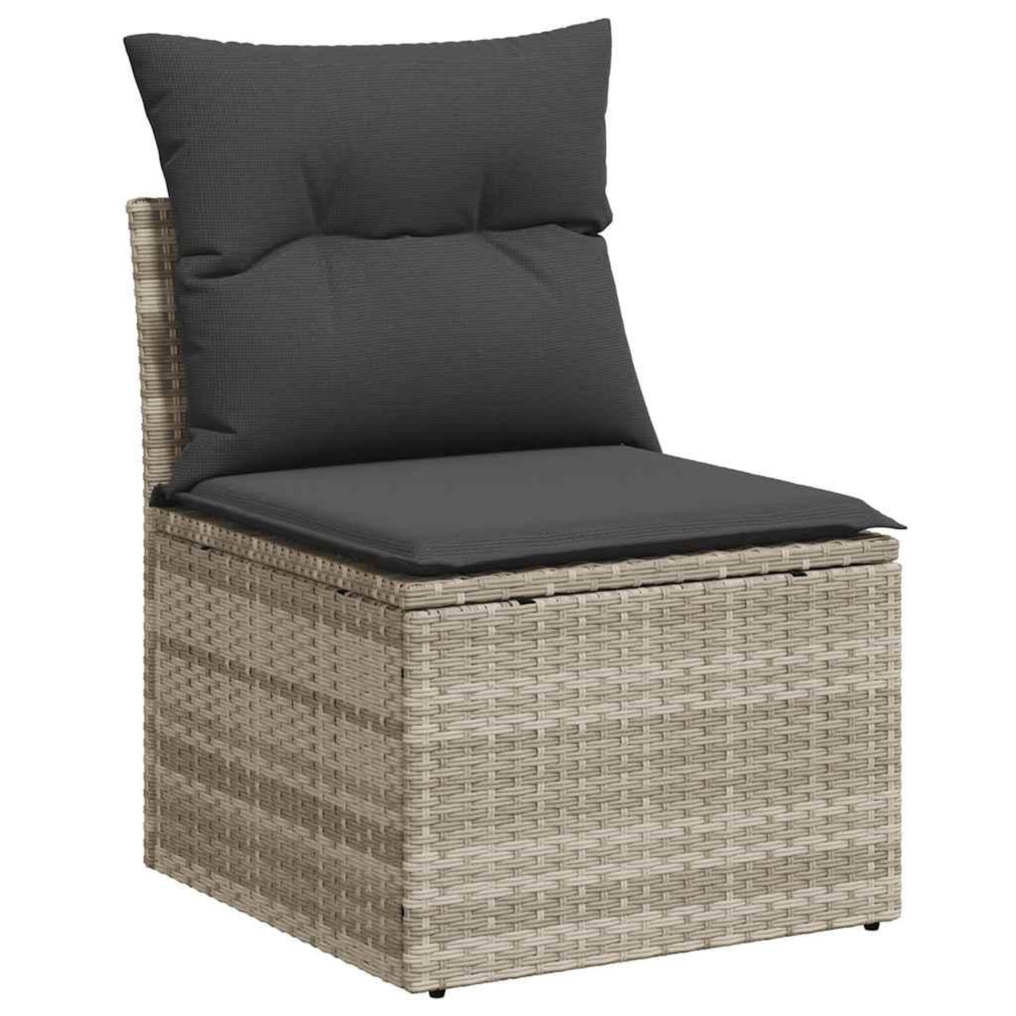 Voir la diapositive 4 : VIDAXL Salon de jardin 8 pcs avec coussins gris clair resine tressee