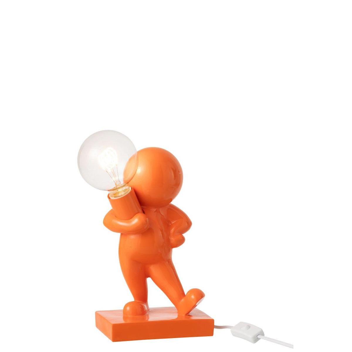 Paris Prix Lampe à Poser en Résine  Marcel  30cm Orange Foncé