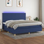 Voir la diapositive 1 : VIDAXL Sommier a lattes de lit et matelas et LED Bleu 200x200 cm Tissu