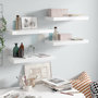 Voir la diapositive 1 : VIDAXL Etagere murale flottante 4 pcs Blanc brillant 50x23x3,8 cm MDF