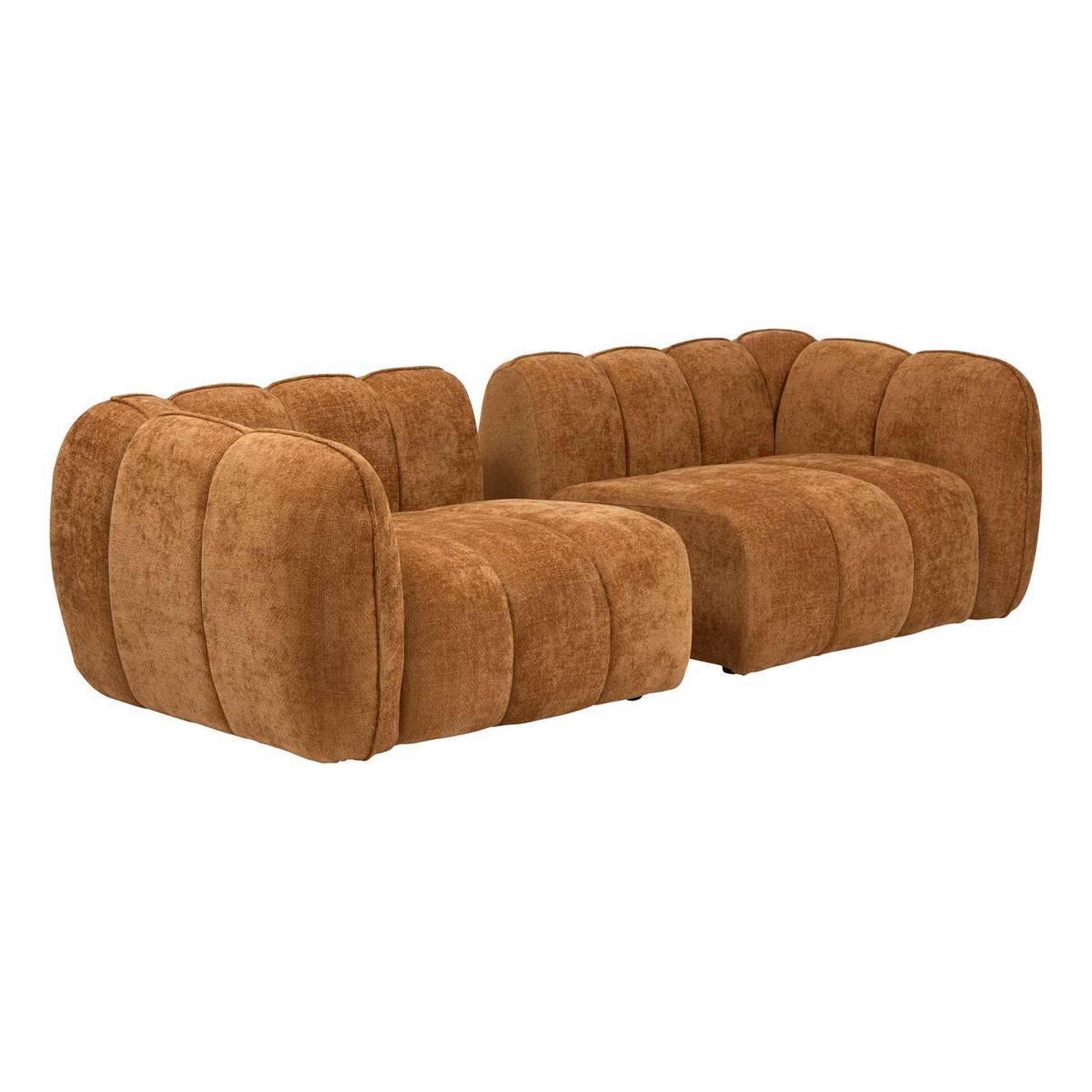Voir la diapositive 2 : ATMOSPHERA Canapé droit 3 places  calyra  221cm ambre