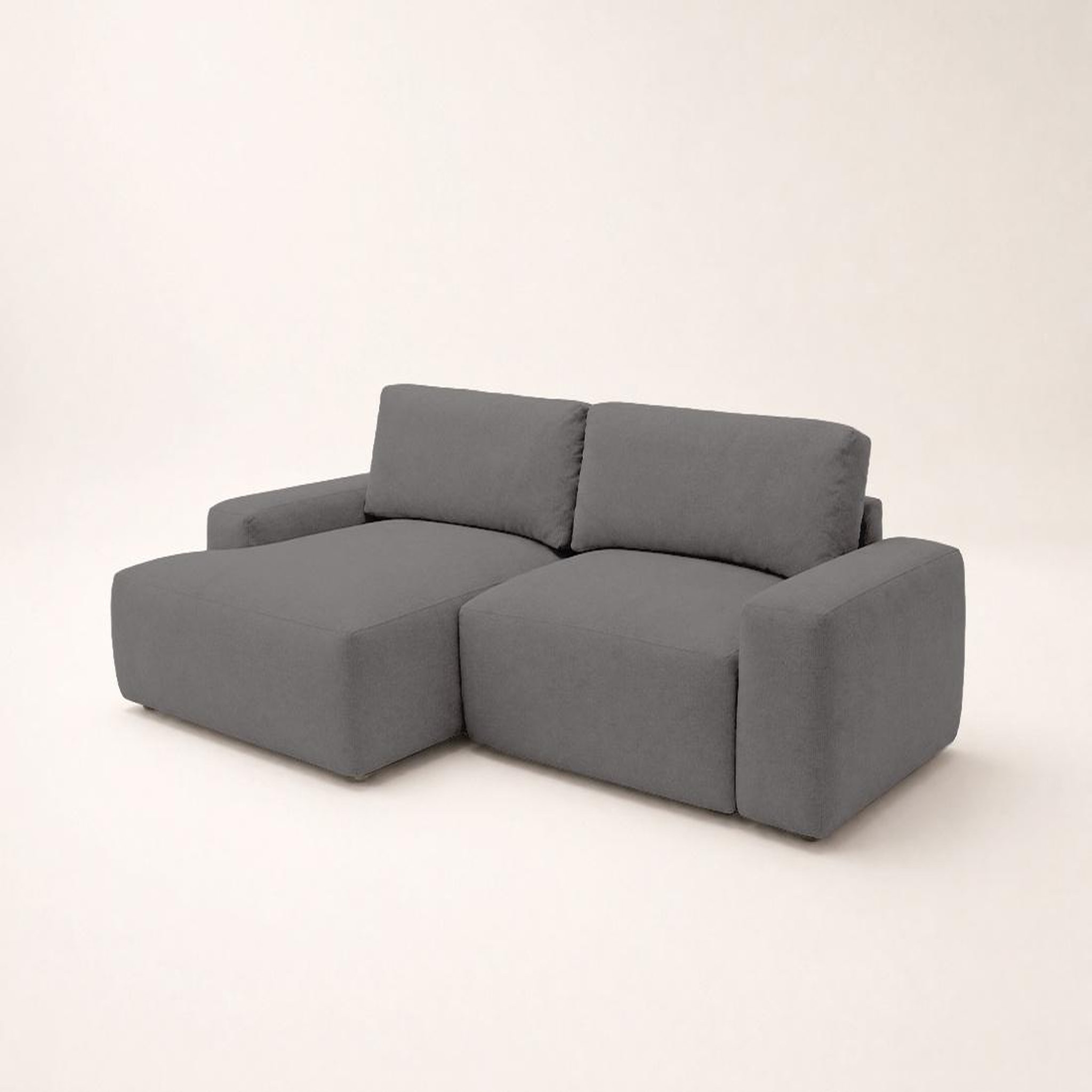 Voir la diapositive 3 : BEST MOBILIER Tama - canapé d'angle gauche 4 places convertible avec coffre en tissu