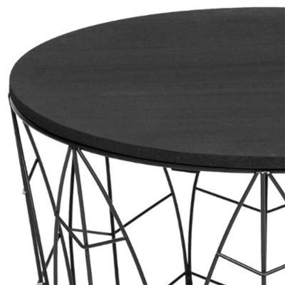 ATMOSPHERA Table d'Appoint Design en Métal  Leaf  41cm Noir