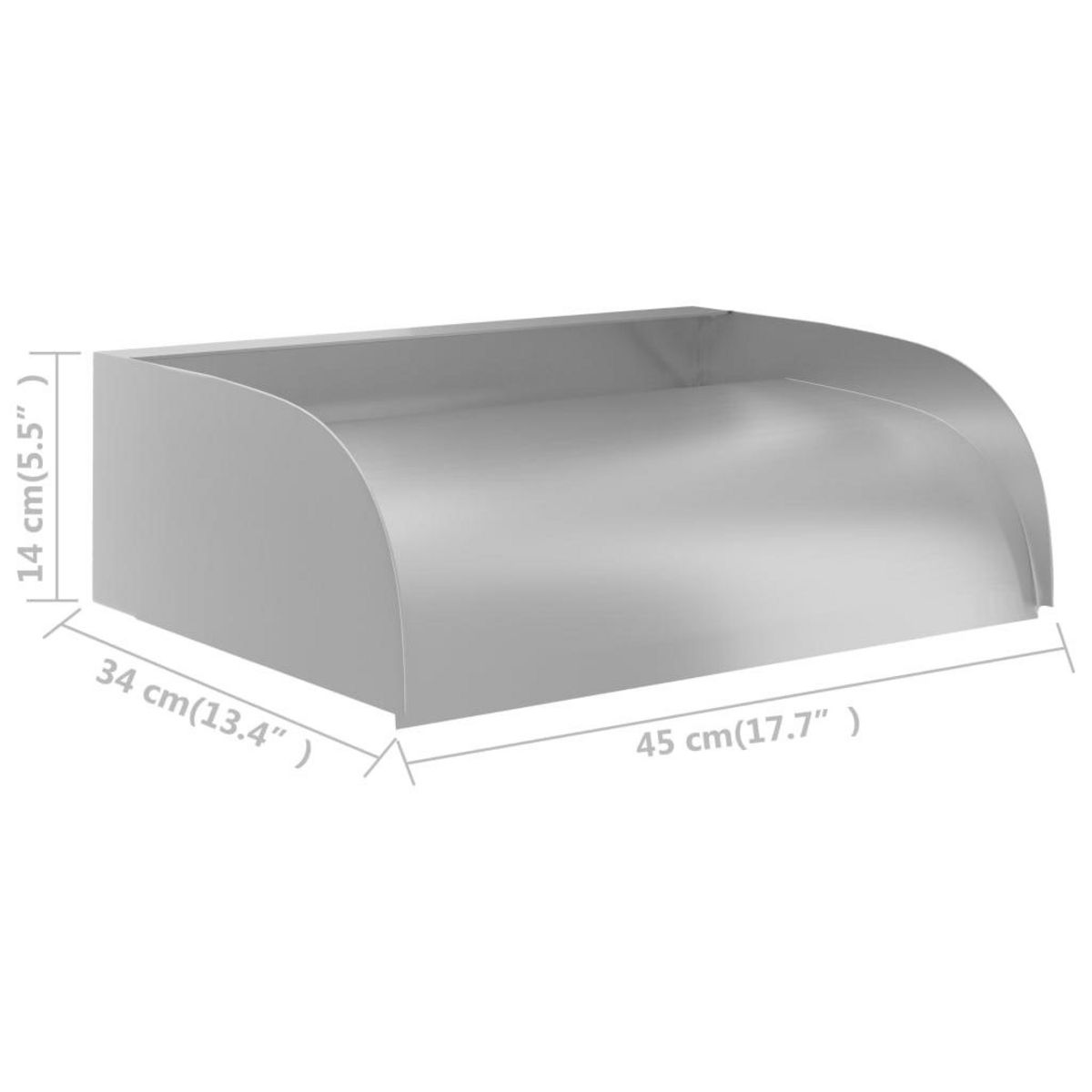 VIDAXL Cascade 45x34x14 cm Acier inoxydable 304