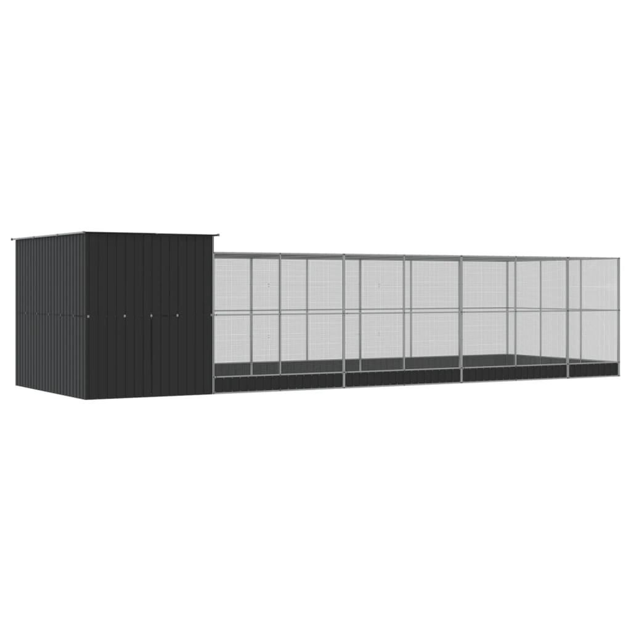 Voir la diapositive 5 : VIDAXL Voliere avec extension argente 911x303x216 cm acier