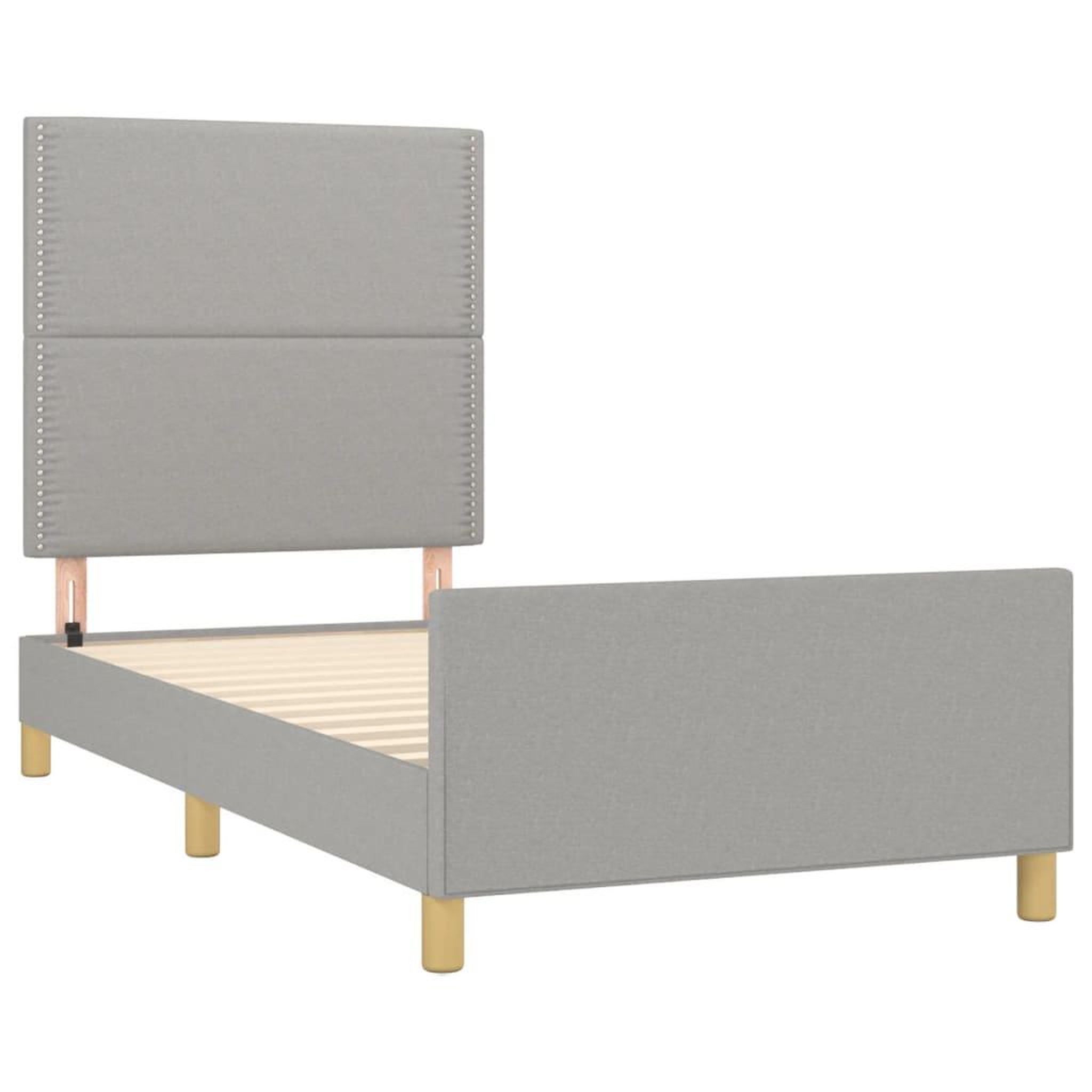 Voir la diapositive 4 : VIDAXL Cadre de lit sans matelas gris clair 80x200 cm tissu