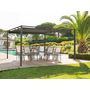 Voir la diapositive 2 : HESPERIDE Tonnelle de jardin en aluminium noisette Palmeira - 4 x 3 m - Hespéride
